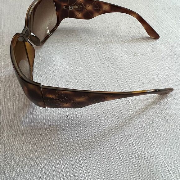 Chanel Women's Brown Sunglasses with Gold Detailing and UV Protection. - Picture 3 of 13